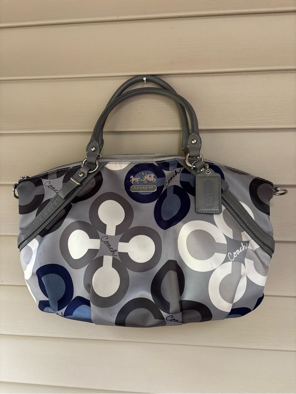 Coach Madison 15926 Sophia Op Art Clover Print Sateen Multi Large Satchel